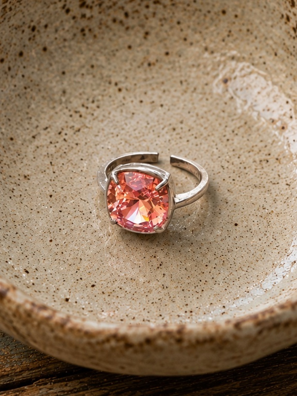Handcrafted sparkly ring made with Swarovski crystal adjustable fit